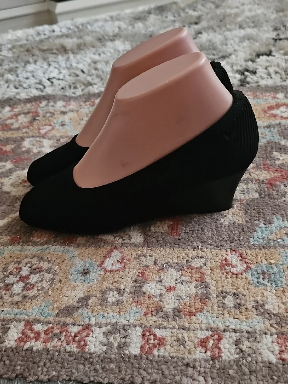 VIVAIA 'Margot Wedge' Black Knit Wedge Heels Size 5.5/35 Excellent Pre-owned